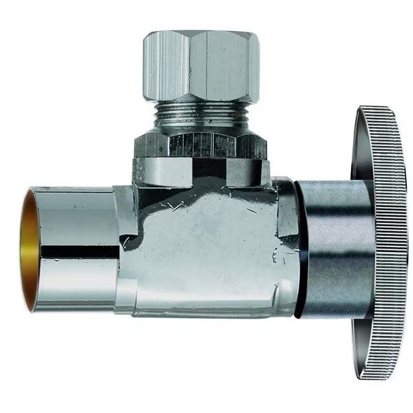 ShutOff Valve, 12 x 38 in Connection, Sweat x Compression, Brass Body, Plumb Pak, Mfr#: PP20060LF